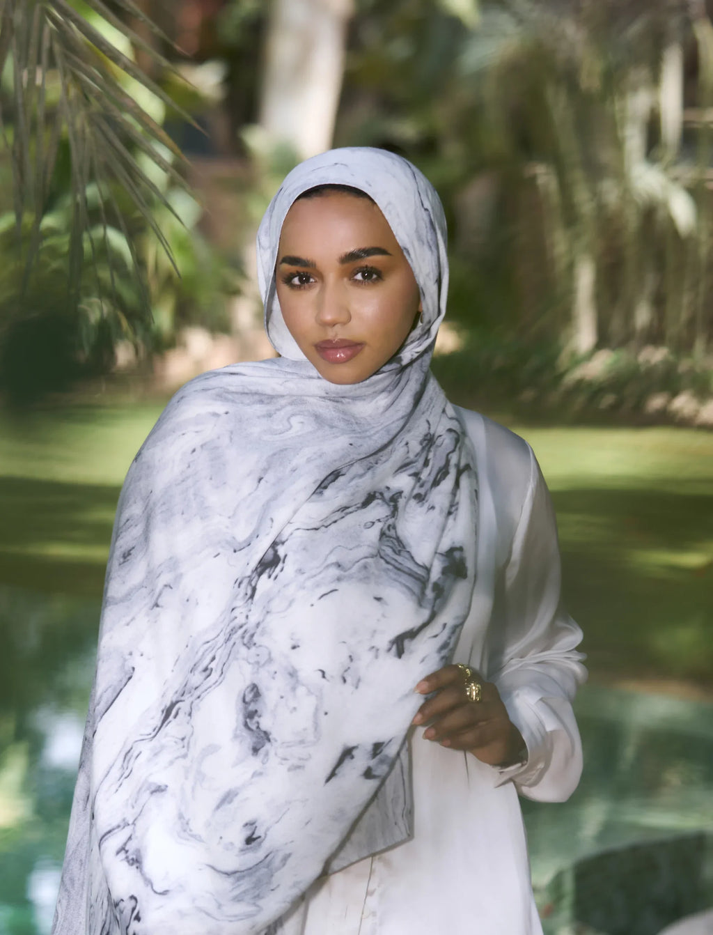 White Marble Modal Hijab