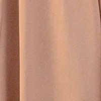 Smooth peach beige fabric in button down drawstring maxi dress