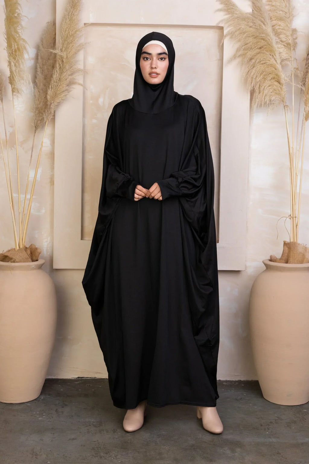 Black One Piece Salah Prayer Outfit - Black