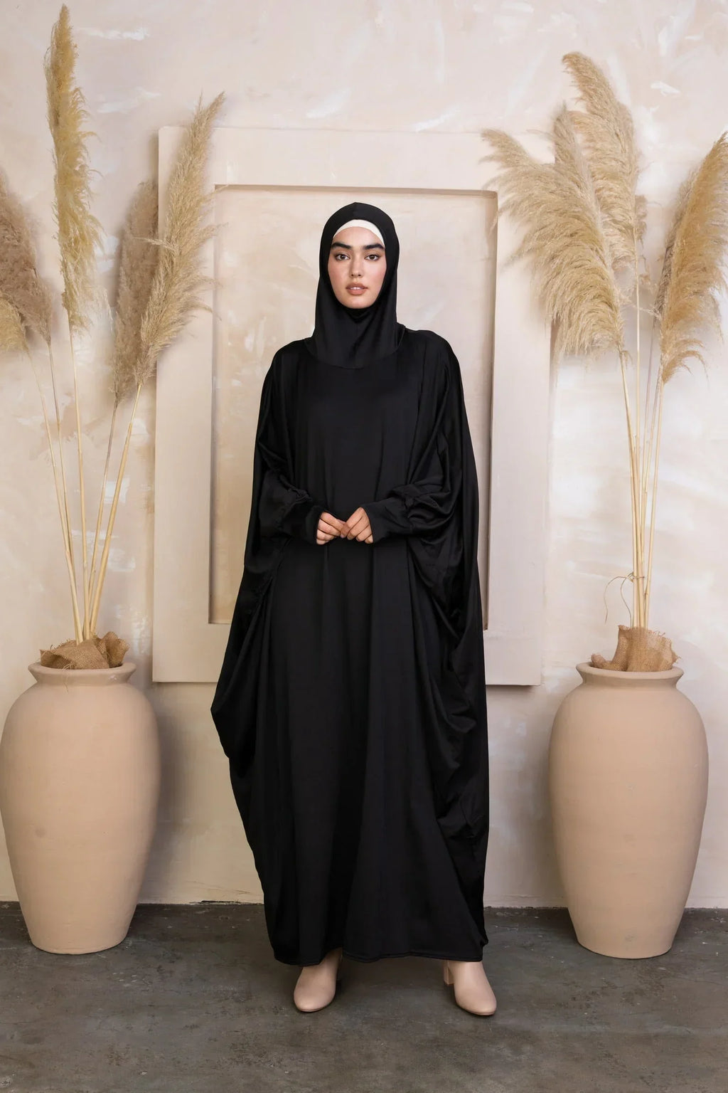 Black One Piece Salah Prayer Outfit - Black