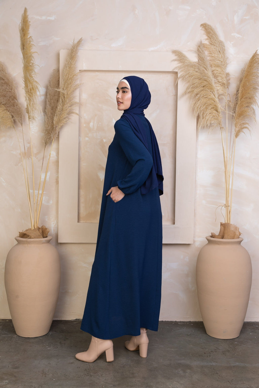 Blue Sheath Abaya Maxi Dress-CLEARANCE