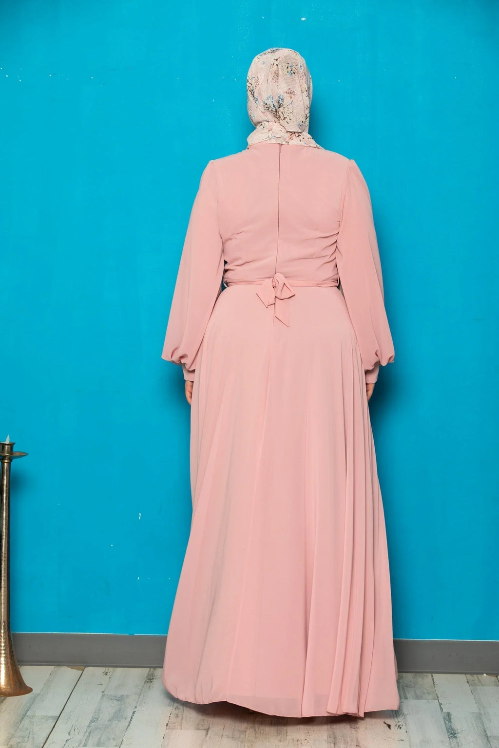 Chiffon Long Sleeve Gown
