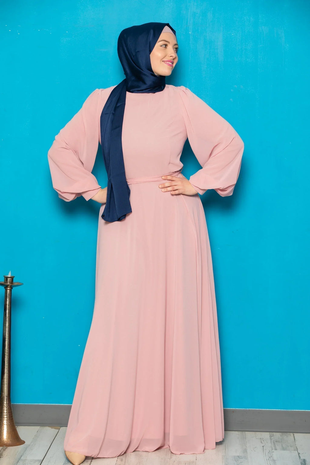 Chiffon Long Sleeve Gown
