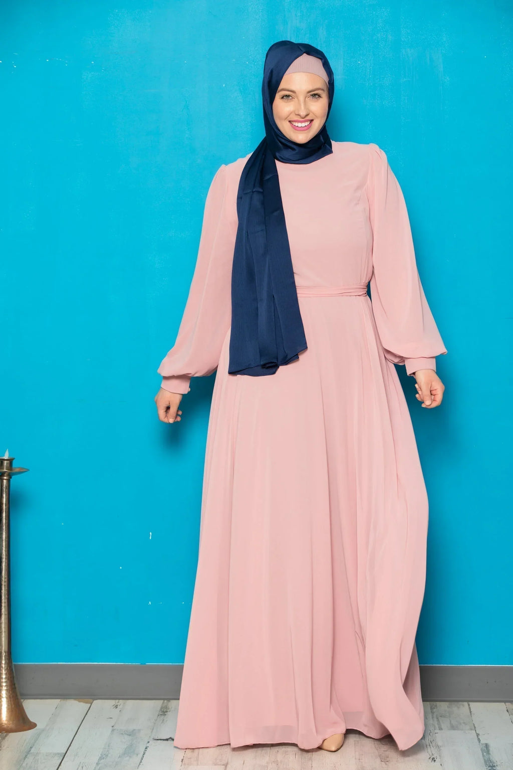 Chiffon Long Sleeve Gown