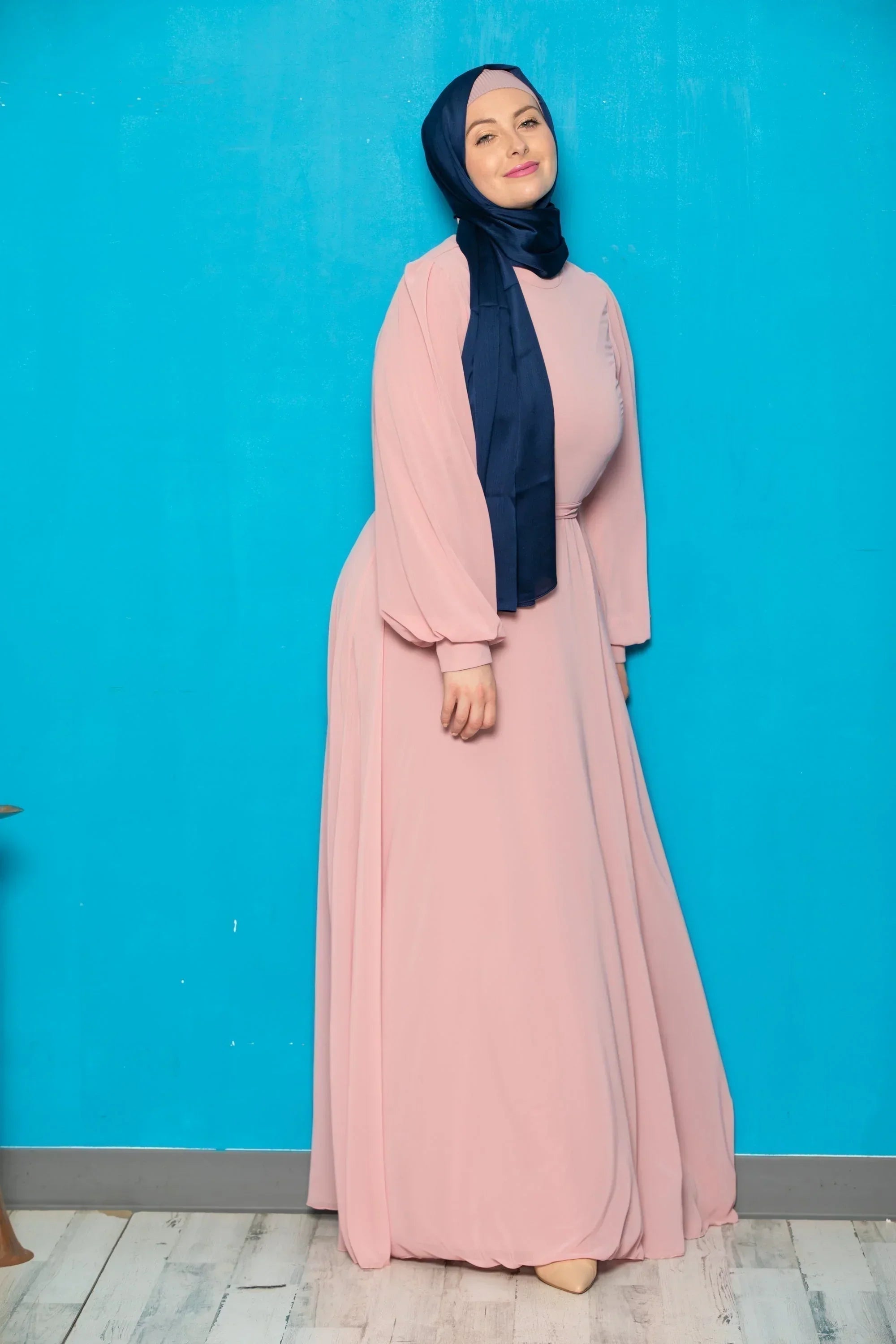 Chiffon Long Sleeve Gown