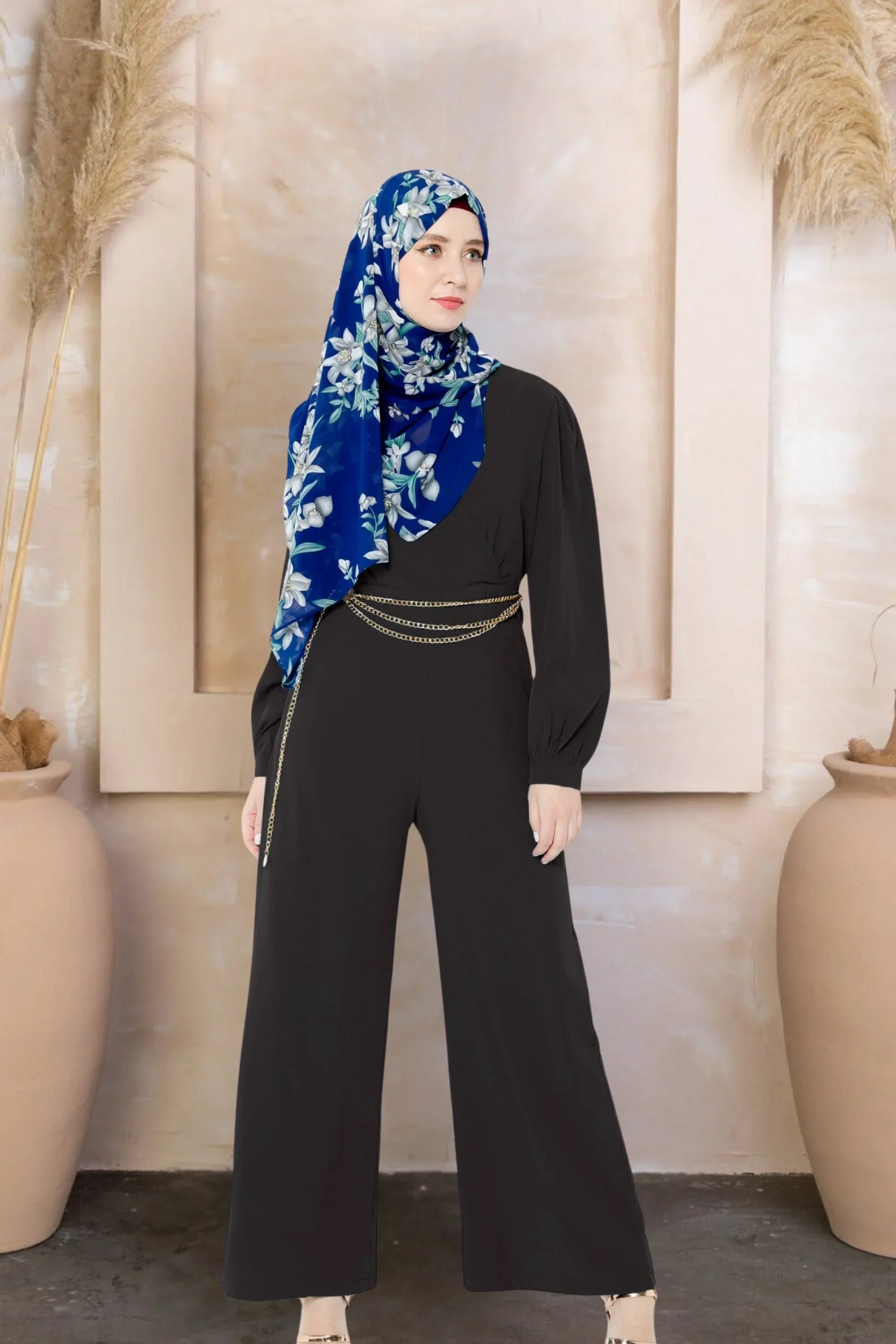 Criss Cross Long Sleeve Jumpsuit-CLEARANCE - Small / Black