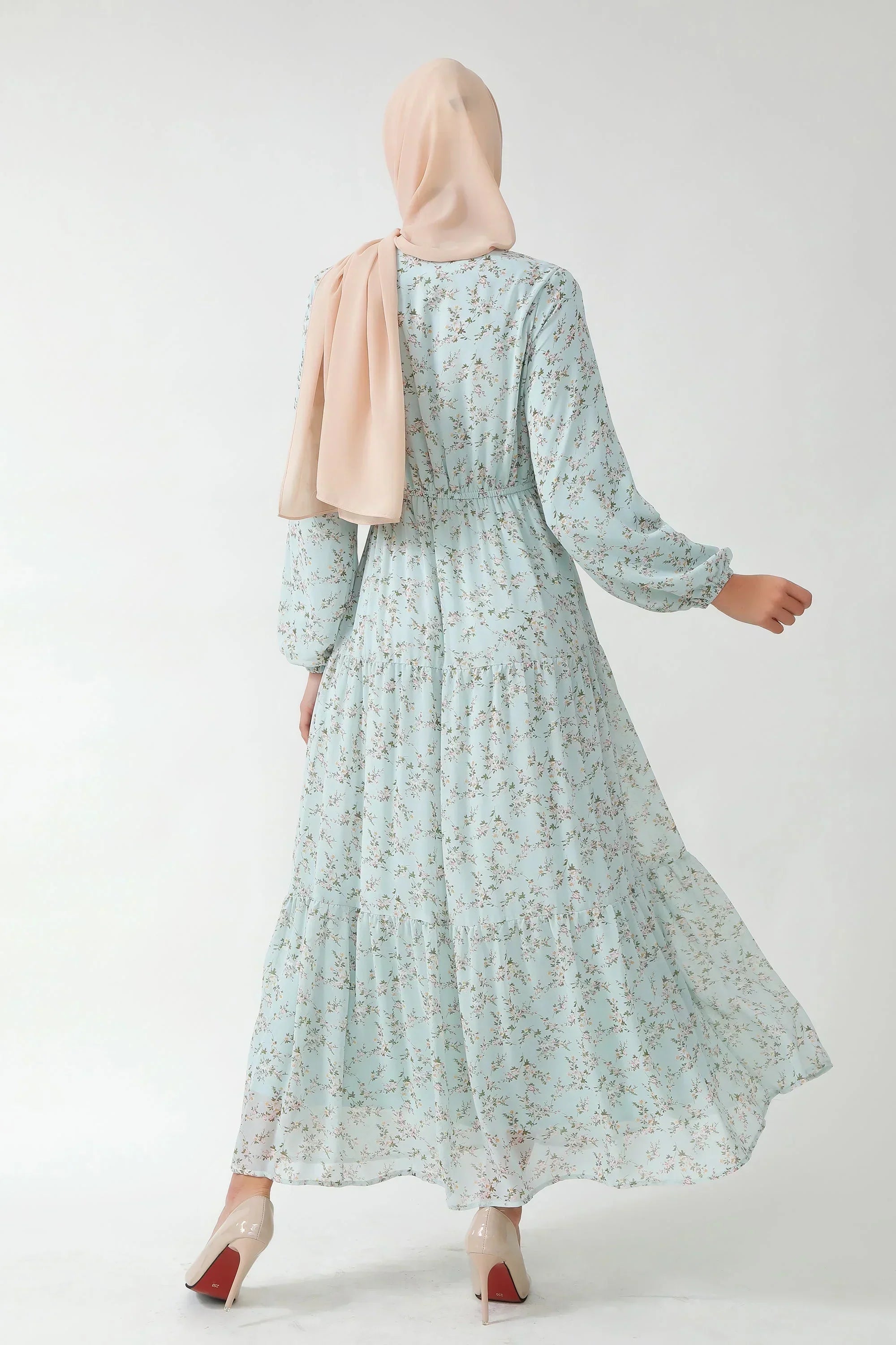 Dreamy Blue Floral Tiered Maxi Dress