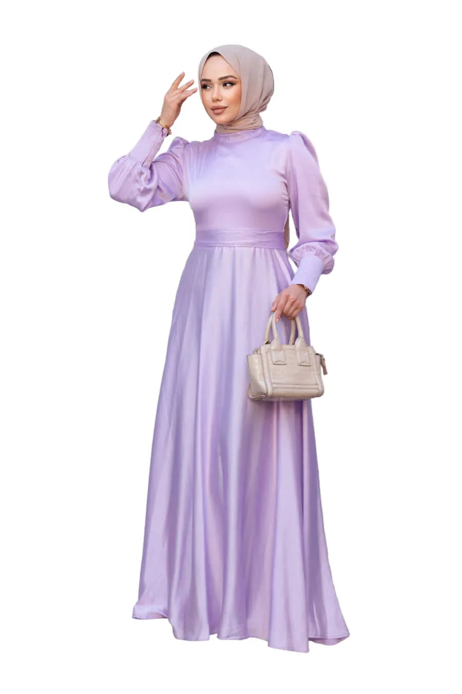 Lilac Satin Gown