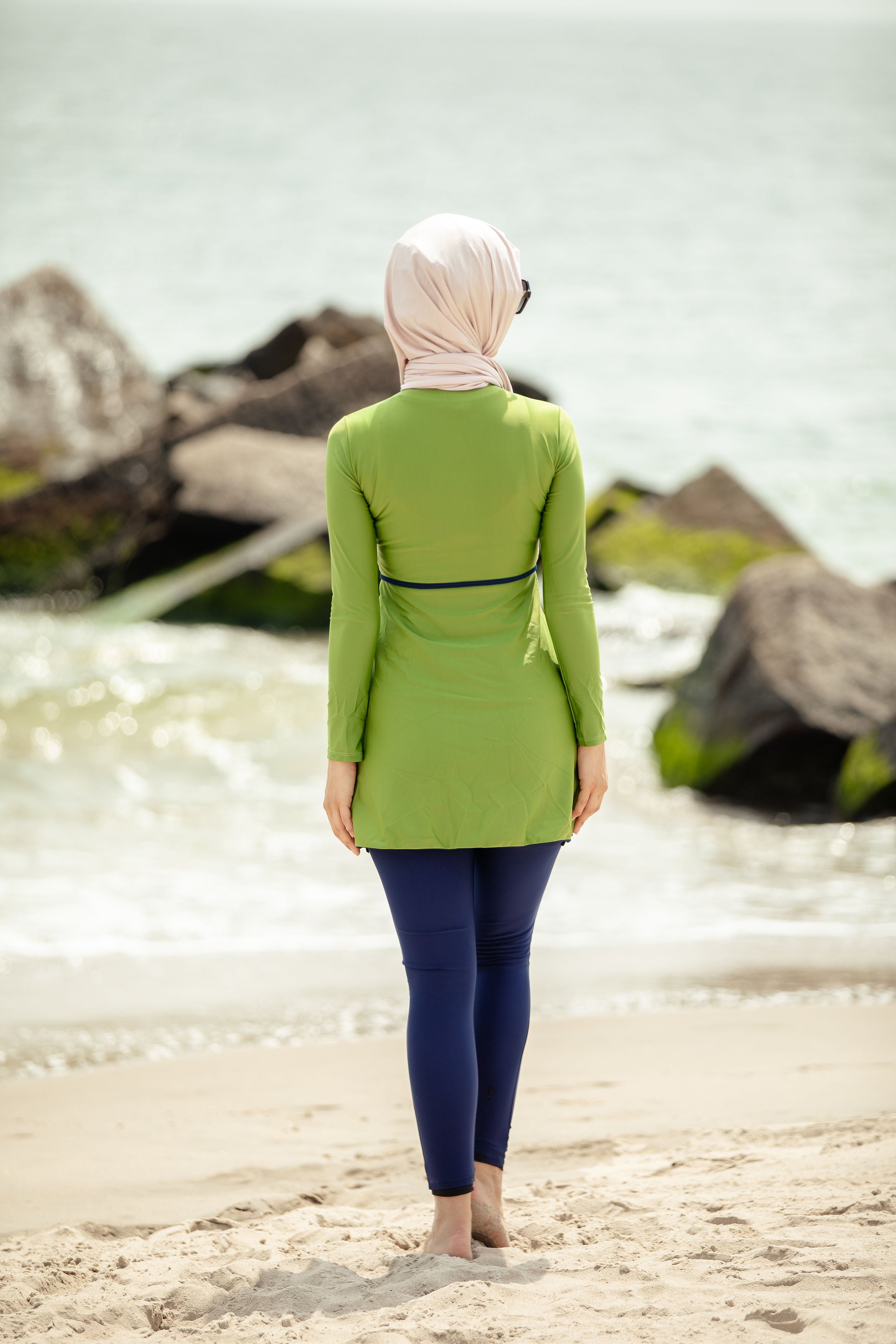 Lime Green 3-Piece Modest Swimsuit for modest swimwear