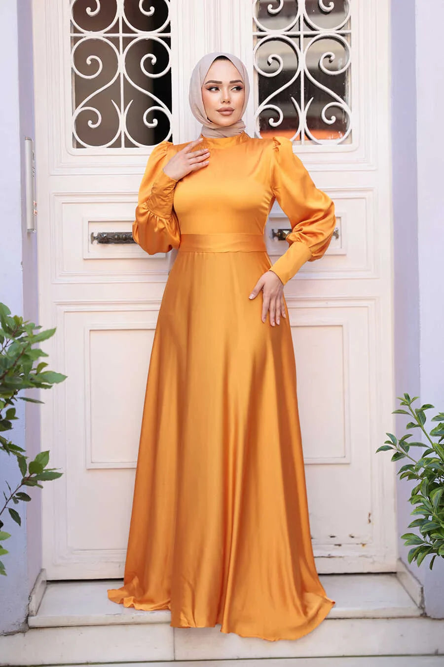 Marigold Satin Gown