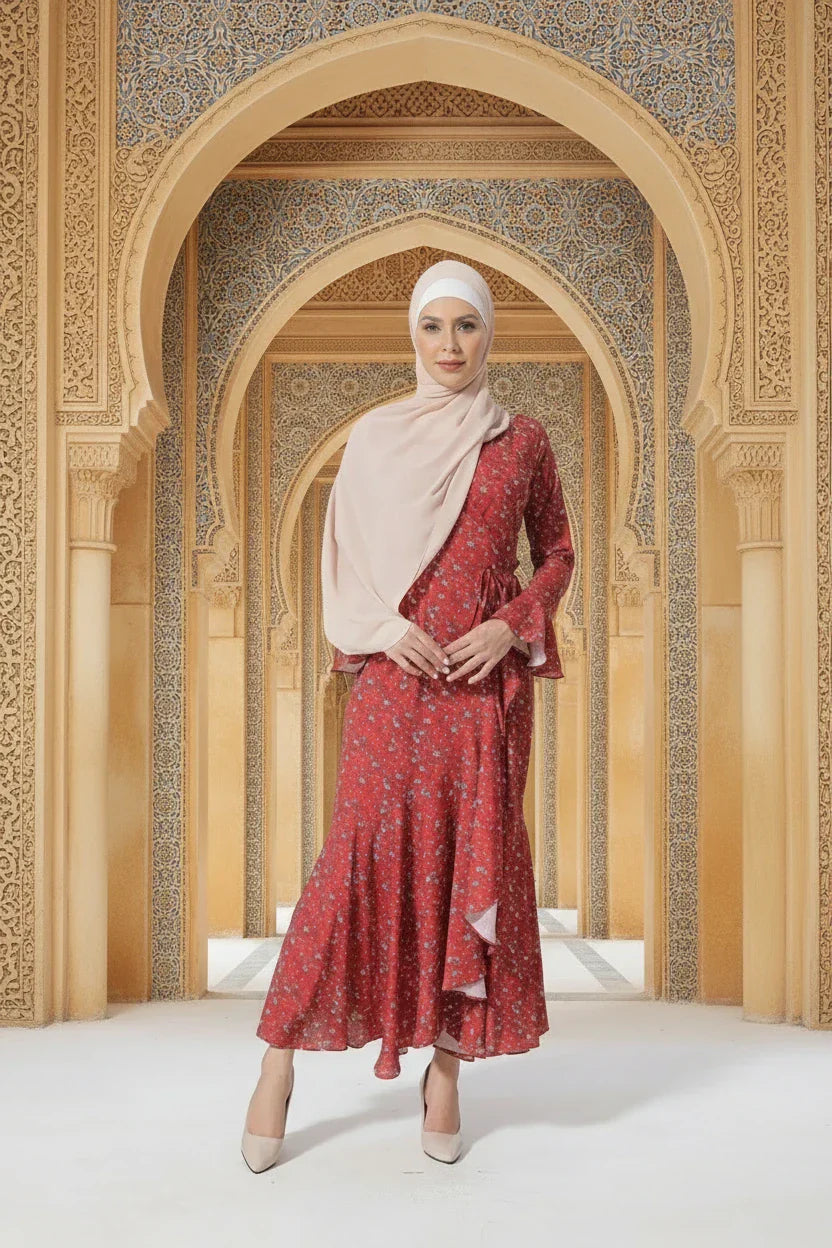 Ruffle Wrap Maxi Dress