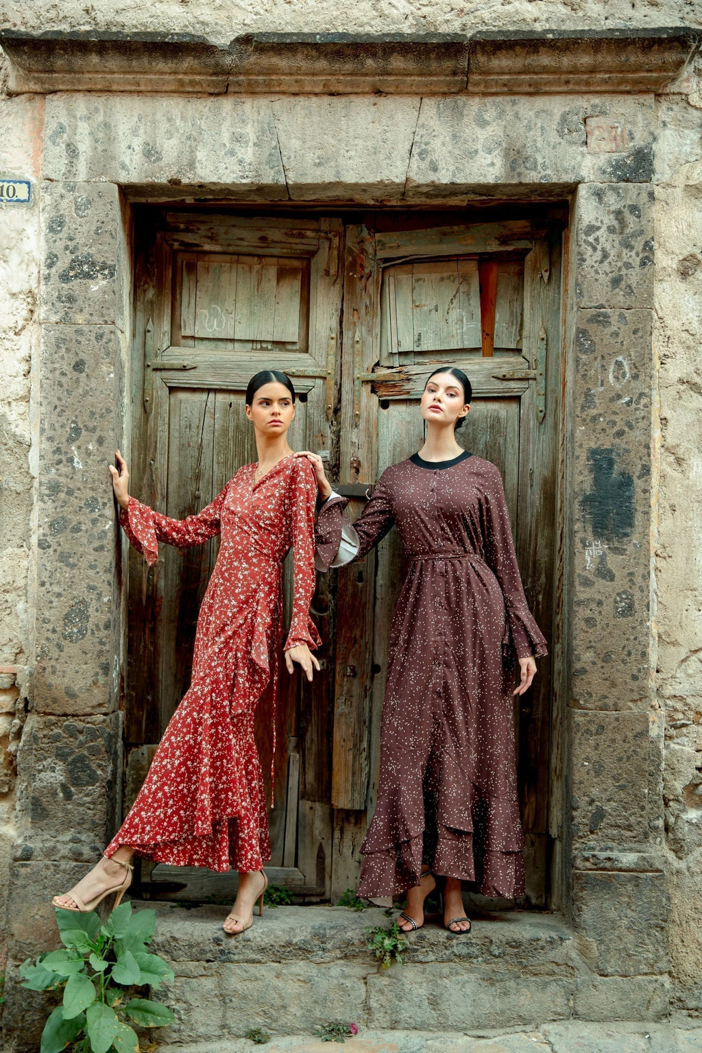 Ruffle Wrap Maxi Dress