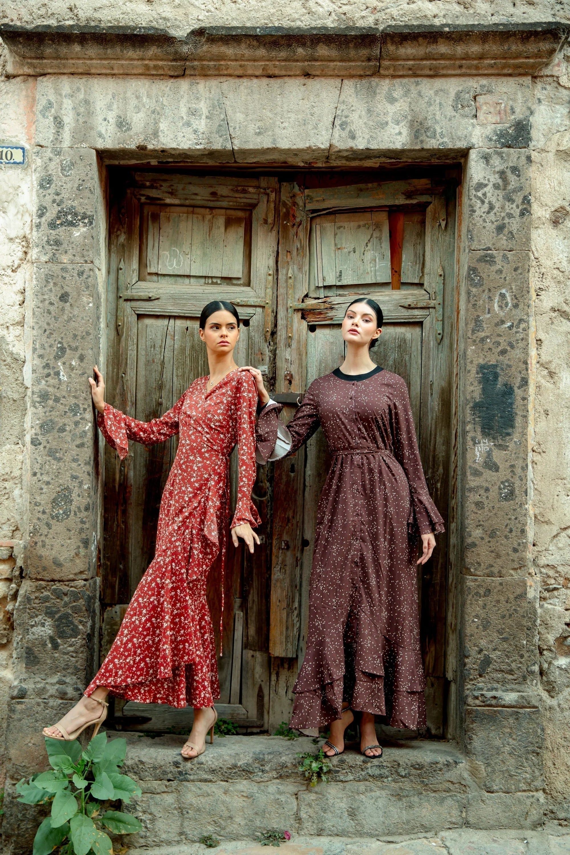 Ruffle Wrap Maxi Dress