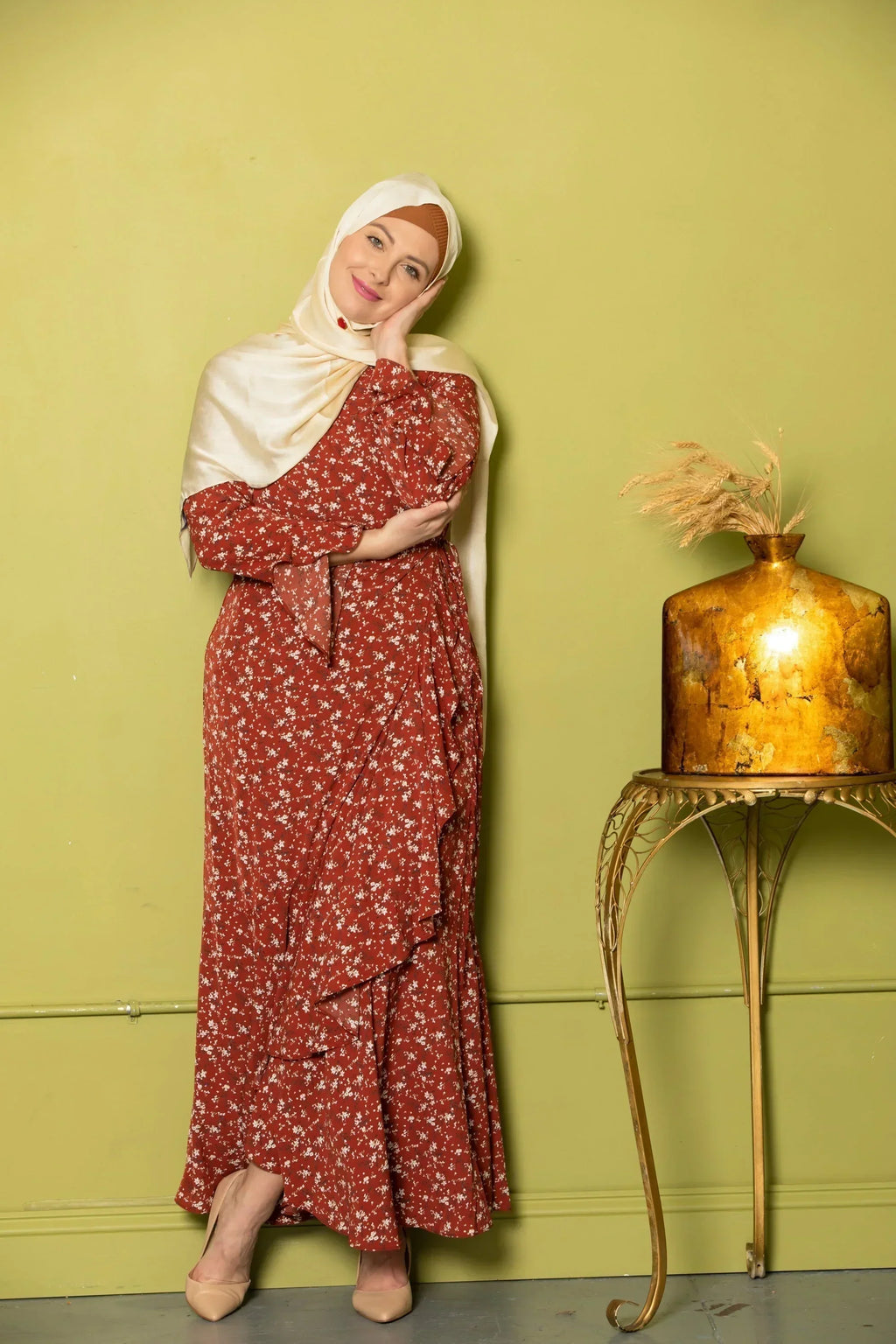 Ruffle Wrap Maxi Dress