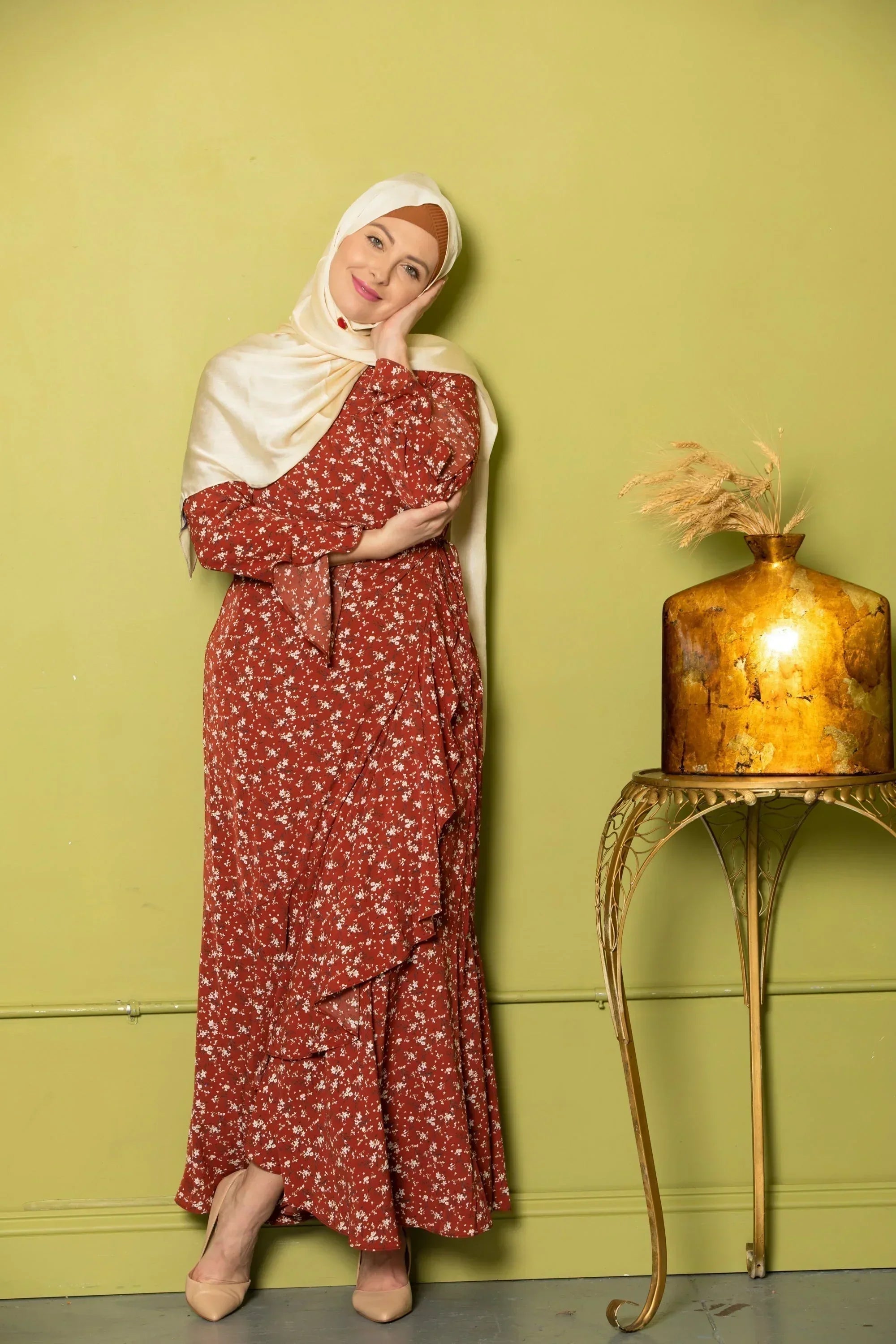 Ruffle Wrap Maxi Dress