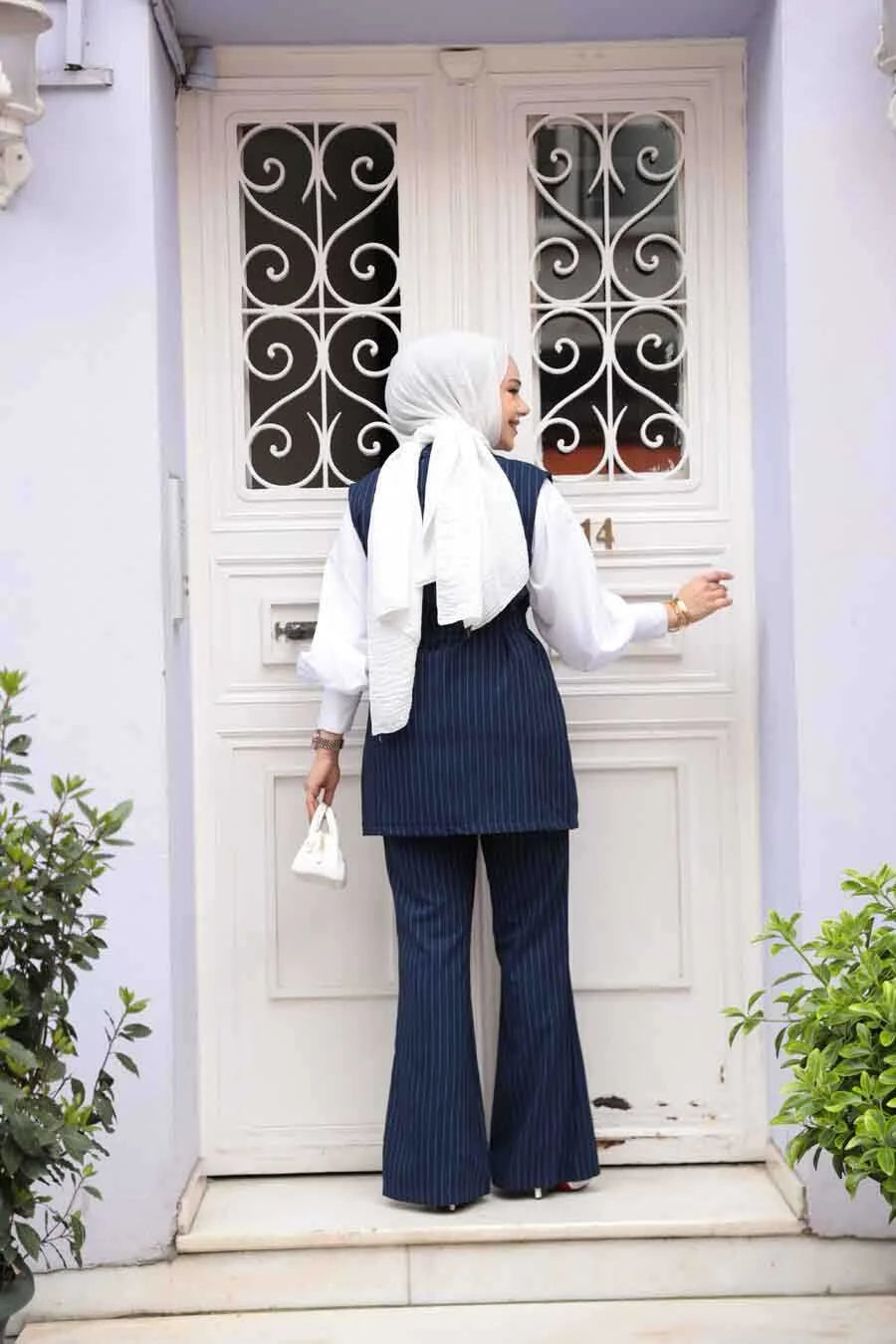 Navy Vest and Pants Suit Set