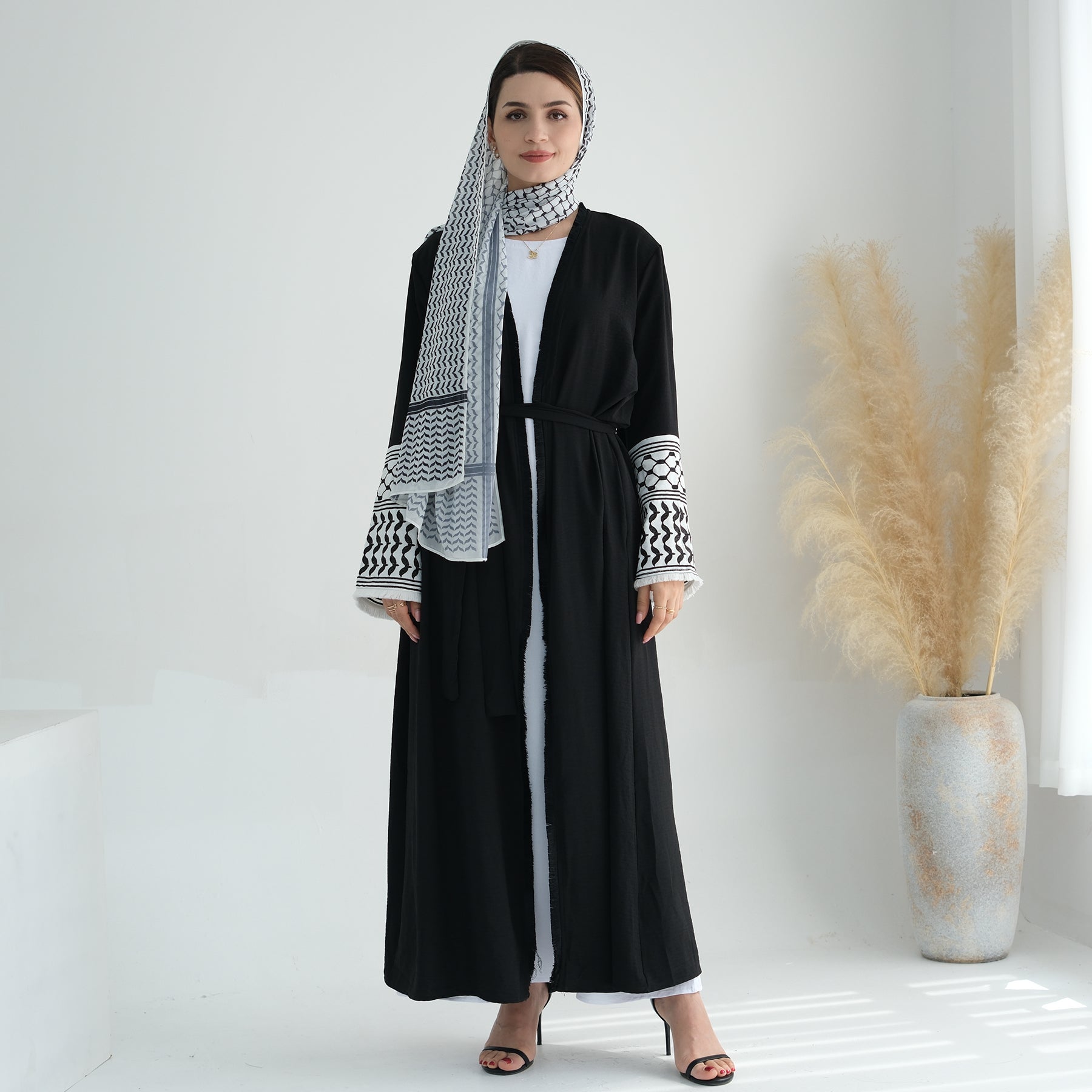 Palestinian Love Open Front Abaya