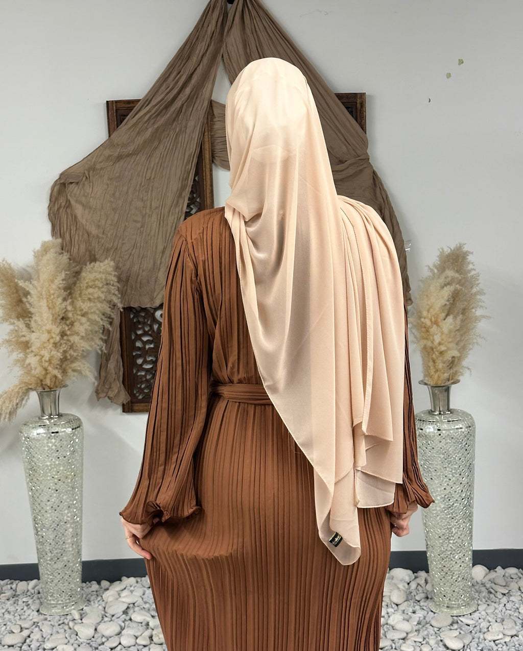 Pleated Long Sleeve Maxi Dress