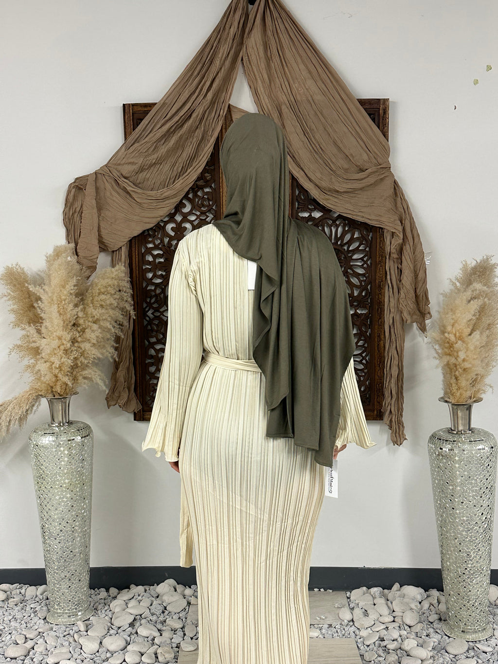 Pleated Long Sleeve Maxi Dress